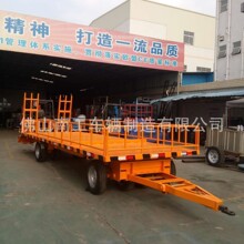 平板拖车厂家供应挖掘机压路机用带登车桥平板车 全挂式拖车