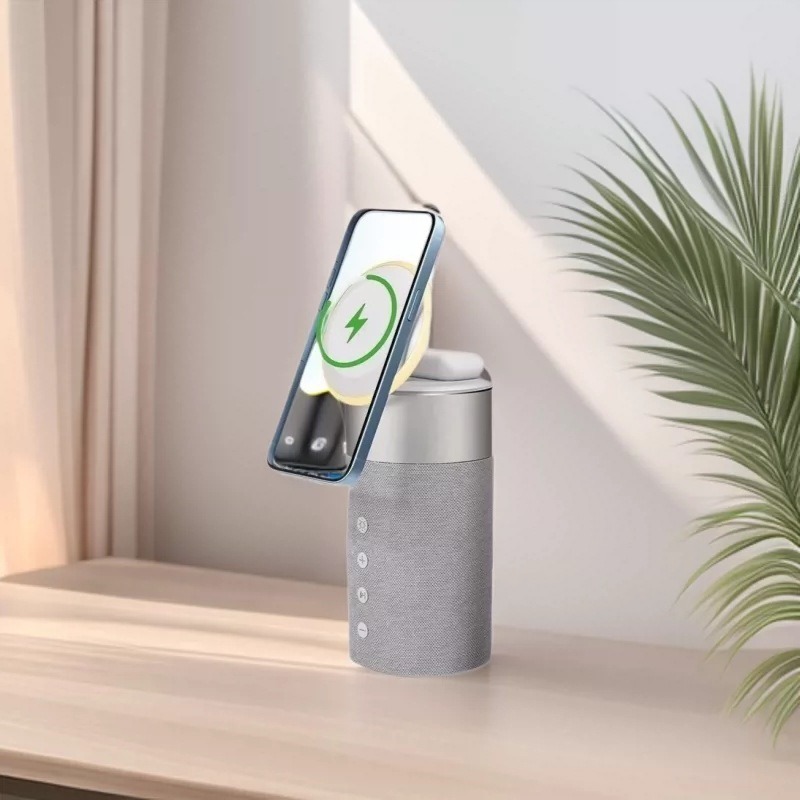 Altavoz Bluetooth con Carga Inalámbrica Magnética y Carga Rápida
