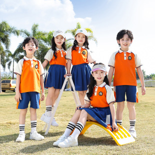School Uniform for Primary School Students Summer Three-piece Class Suit Children's Short-sleeved Sports Summer Kindergarten Garden Suit Spring and Autumn