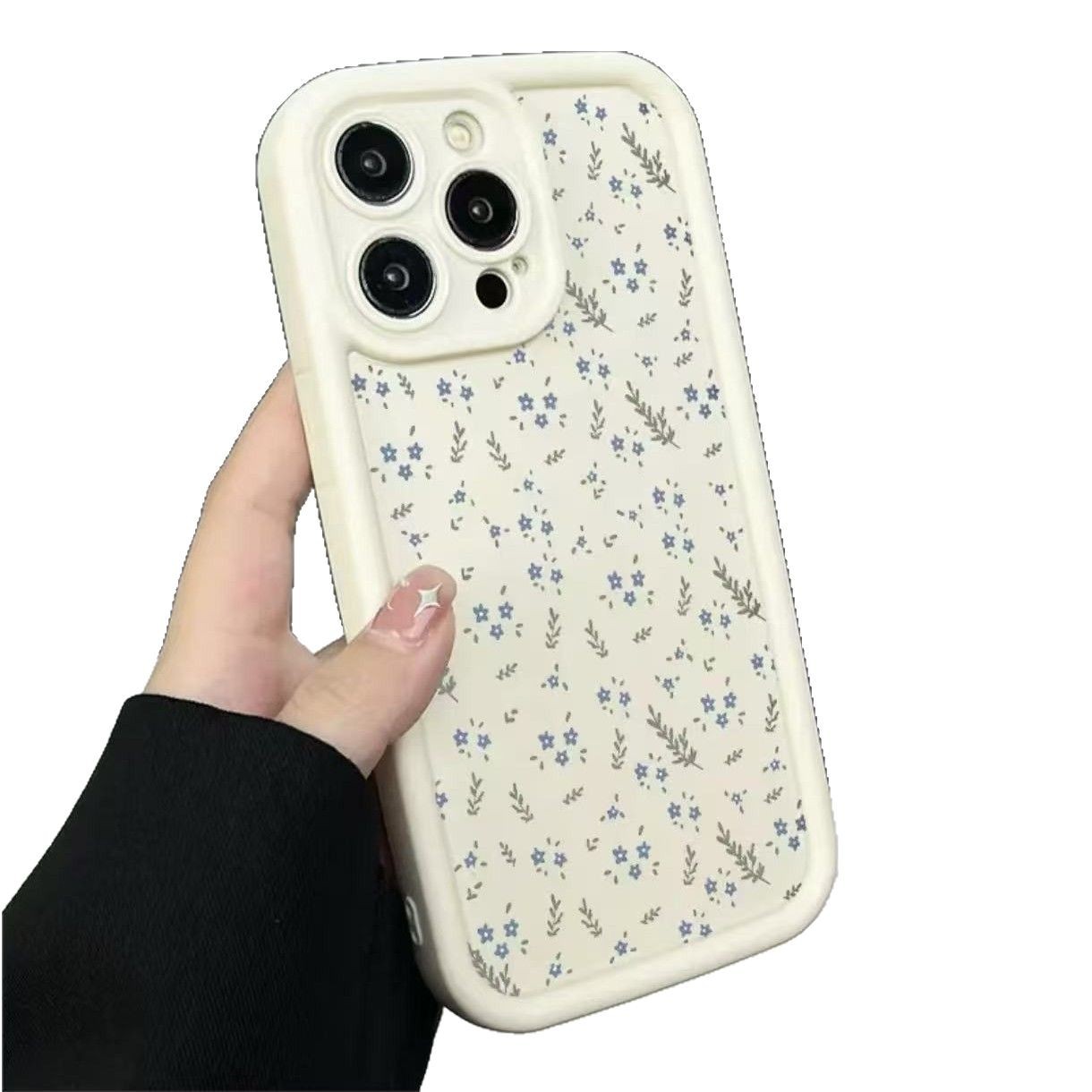 Flores florales pentagonal para Apple 16Promax funda para teléfono móvil Japón y Corea del Sur estilo ins iPhone 15/14/13 Europa y América 12/