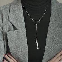 新款毛衣链批发高级感项链时尚百搭几何简约吊坠女长款挂链厂家