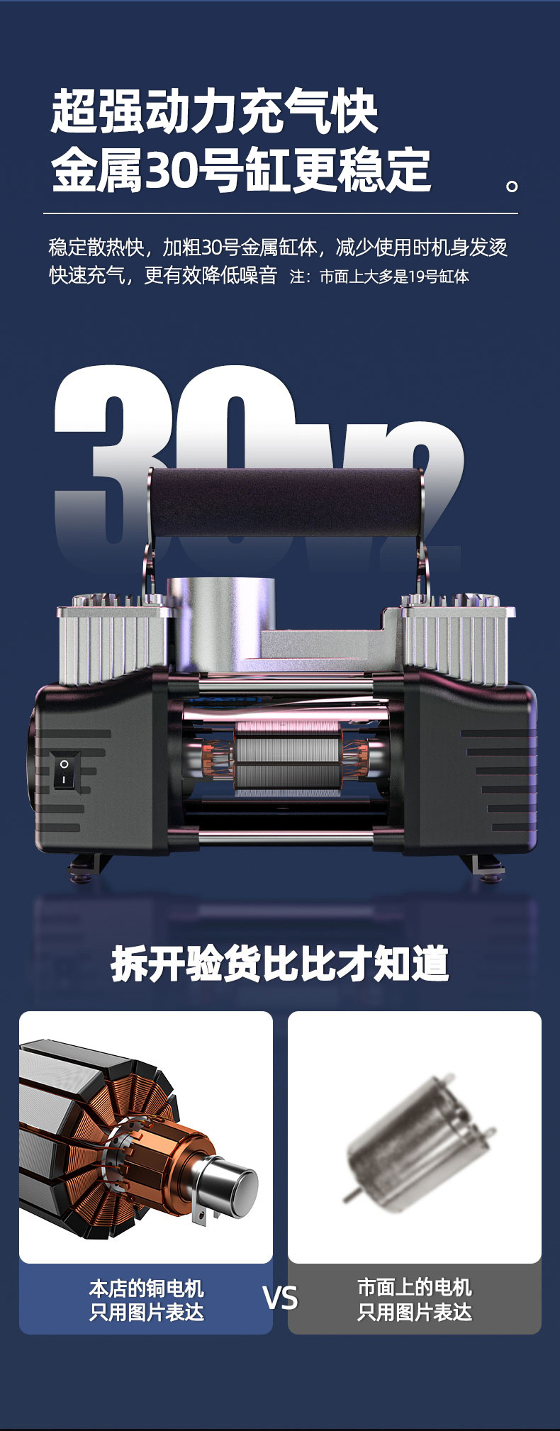 Vehicle-Mounted Car Air Pump High-Pressure Air Pump Car Portable Tire High-Power Electric Double-Cylinder Electric