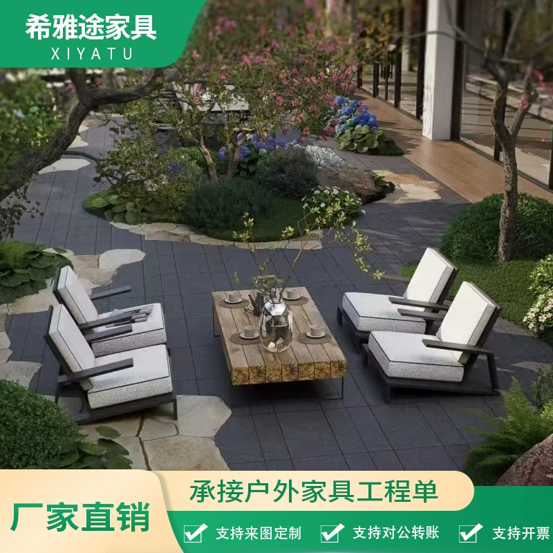 Скандинавский уличный диван из тикового дерева, защита от солнца, водонепроницаемый, вилла, сад, балкон, антикоррозийное дерево, уличный стул из цельного дерева, открытый стул из ротанга