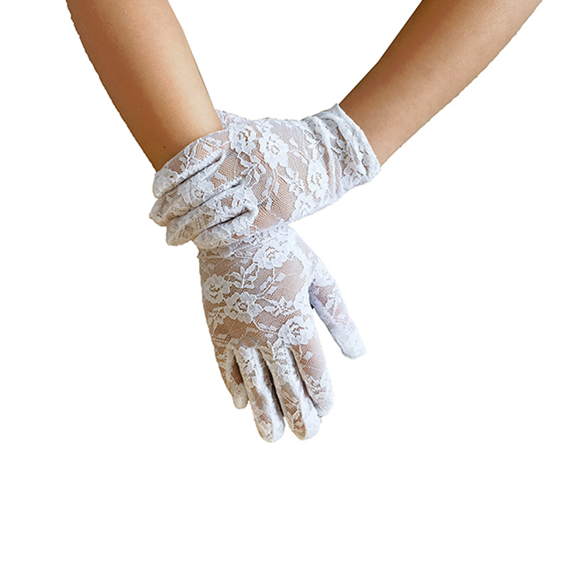 Encaje comunión guantes boda desfile princesa flor chica guantes vestido ópera adecuado para la boda del Partido de los niños