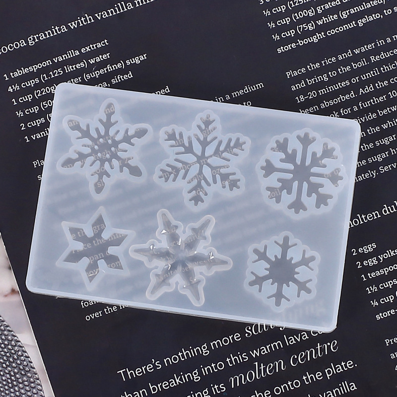 クリスマスペンダント水晶滴糊鏡面金型diy複数の異なる形の雪花クリスマスシリコン金型|undefined