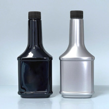 350ml润滑油瓶 汽车燃油添加剂塑料瓶黑色燃油宝瓶 PET长颈扁瓶燃