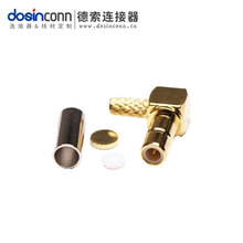 厂家供应德索SMB弯式母头镀金压接式穿墙面板安装电视线连接器