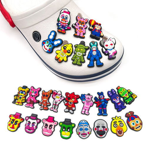 Midnight Bear Series Crocs Shoe Flowers Shoe Buckle PVC Plastic Shoe Flowers Garden Shoe Decorative Accessories