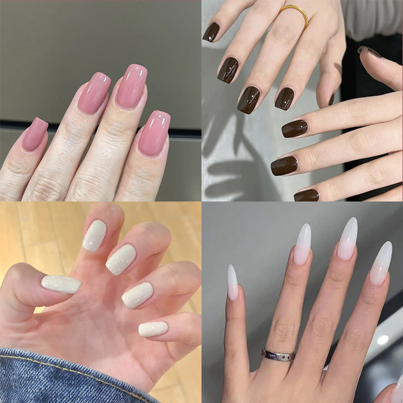 Solid Color Simple Nail Art Advanced Sense Removable White Finished 24 Nude Black White Red Dressed Armor Solid Color Simple Nail Art Advanced Sense Removable White Finished 24 Nude Black White Red Dressed Armor