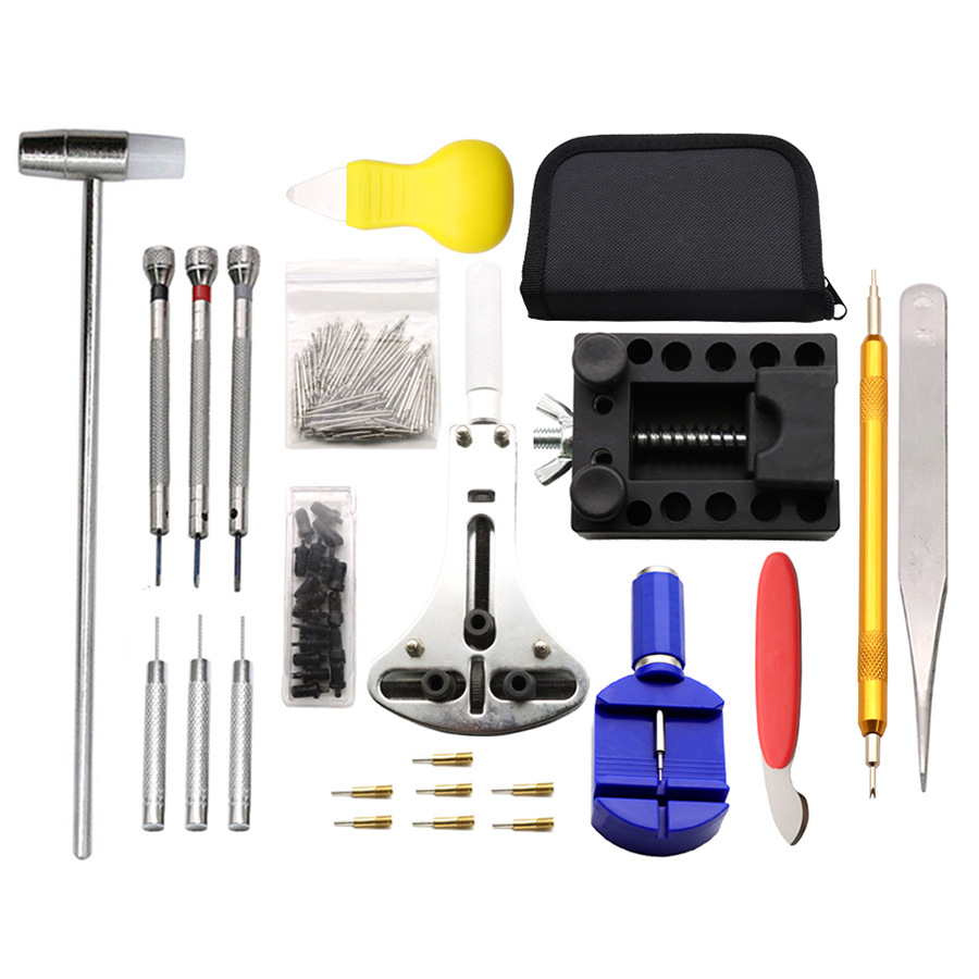 修表工具 147件开表后盖换电池拆表带换表耳工具套装拆表器调表器