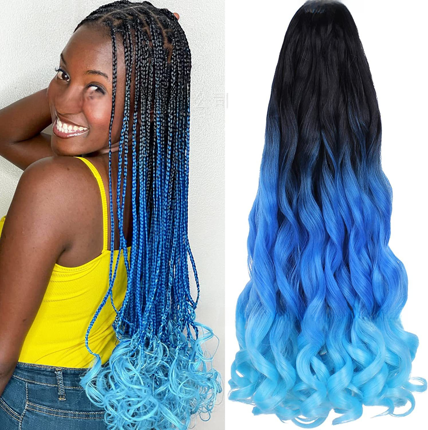 [假发The French curly LOOSE大卷Curly braid hair跨境辫子发24寸]