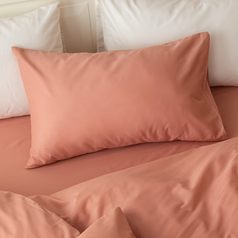 Color puro liso puro algodón funda de almohada de algodón lavado funda de almohada verano solo 48*74cm un par