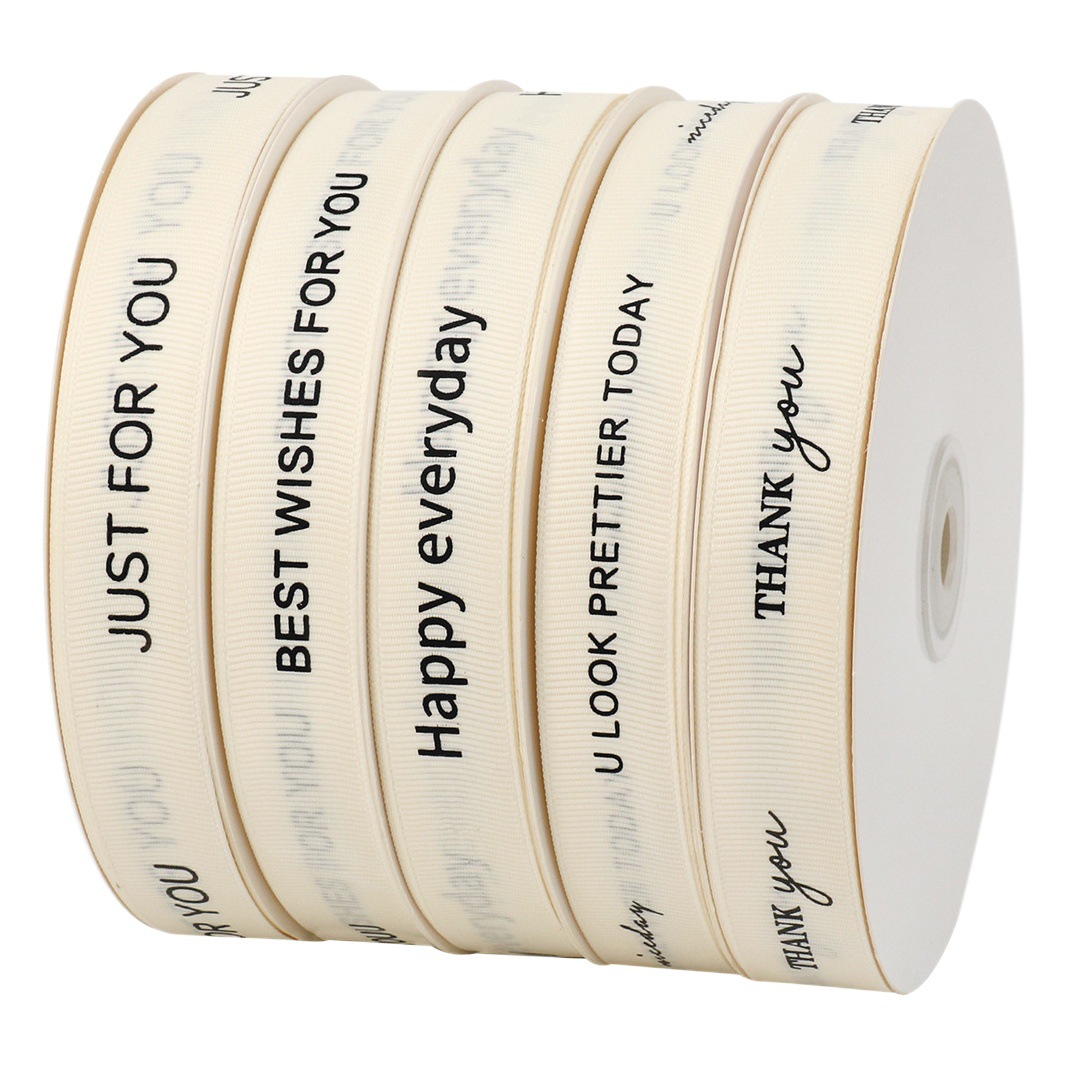 INS estilo costilla cremoso-blanco pastel de cumpleaños cinta de embalaje de regalo cinta inglesa ramo cinta decorativa cinta