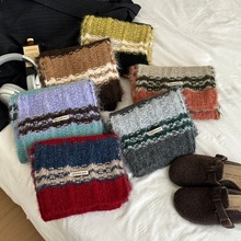 韩国东大门代购ebada软糯女围巾氛围感百搭洋气加厚时尚ins条纹款