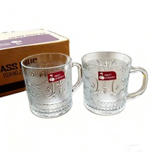 韩 风日式高颜值 条纹玻璃杯带把马克杯牛奶饮料果汁杯喝水杯批发