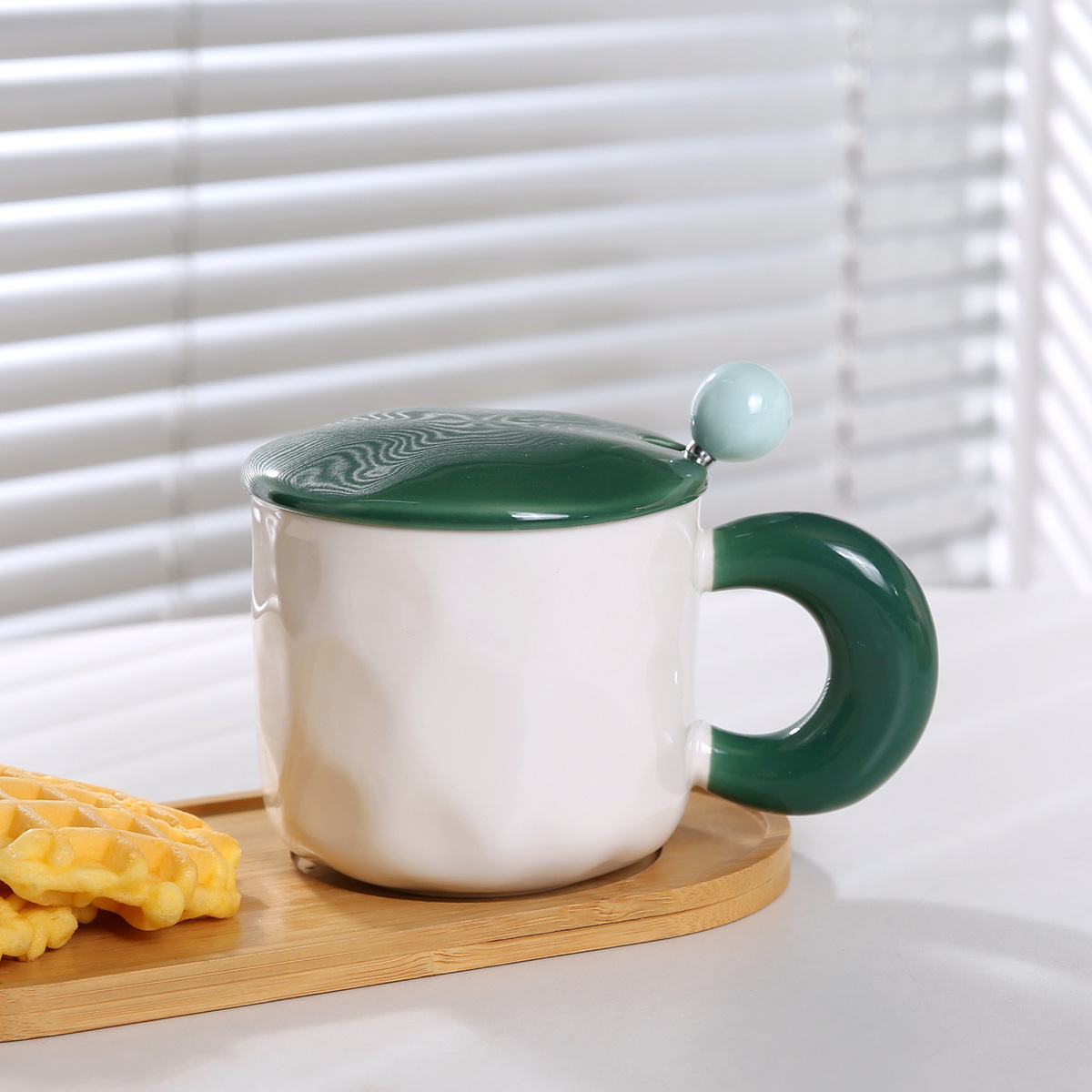 Casual Lindo Multicolor Color Sólido Cerámica Cuchara Taza 1 Juego display picture 7