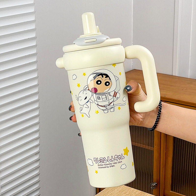クレヨンしんちゃん魔法瓶カップ大容量車載セラミックコーヒーアロングアイスカップ男の子と子供用ストローカップ|undefined