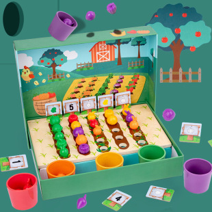 Simulation Farm Fruit and Vegetable Plantation Color Classification Cup Children's Early Education Educational Enlightenment Wooden Toys