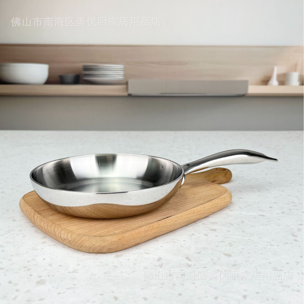 Chockmen Zhuo De Ming 18/10 Stainless Steel One-Piece Frying Pan Breakfast Pan Baby Food Supplement Pan