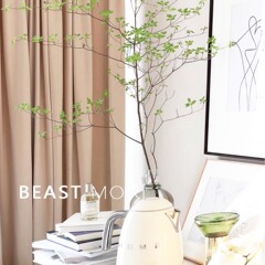 French cream Morandi Australian wool velvet light sheen thick matte velvet bedroom living room curtains