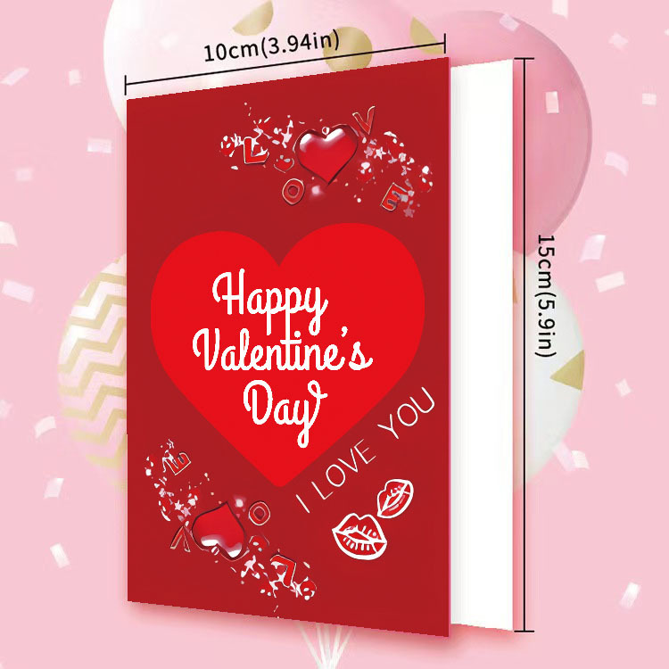 Valentine's Day Simple Style Classic Style Color Block Heart Shape Paper Holiday Daily Card display picture 1