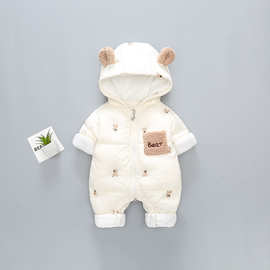 婴儿连体棉服新生儿冬季外出抱衣男女宝宝冬装衣服保暖加厚爬服