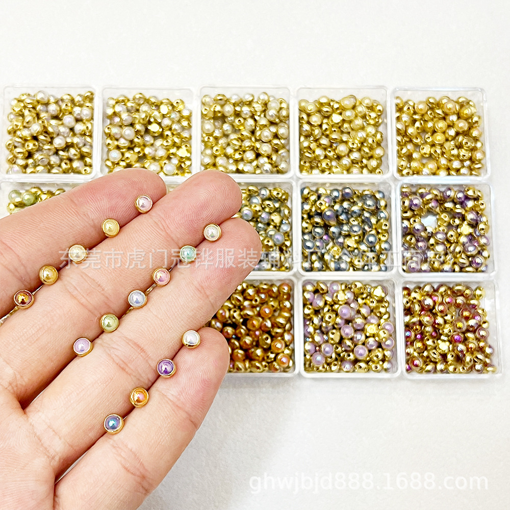 4mm Mini Multicolor Glossy Buttons, Exquisite Copper Buttons, Small Accessories and Materials for Doll Clothing and DIY Crafts