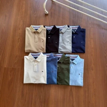 Cross-Border Tommy Tommy Lapel Short-Sleeved Polo Shirt T-Shirt Summer Men's New Business Casual Breathable Embroidered Shirt