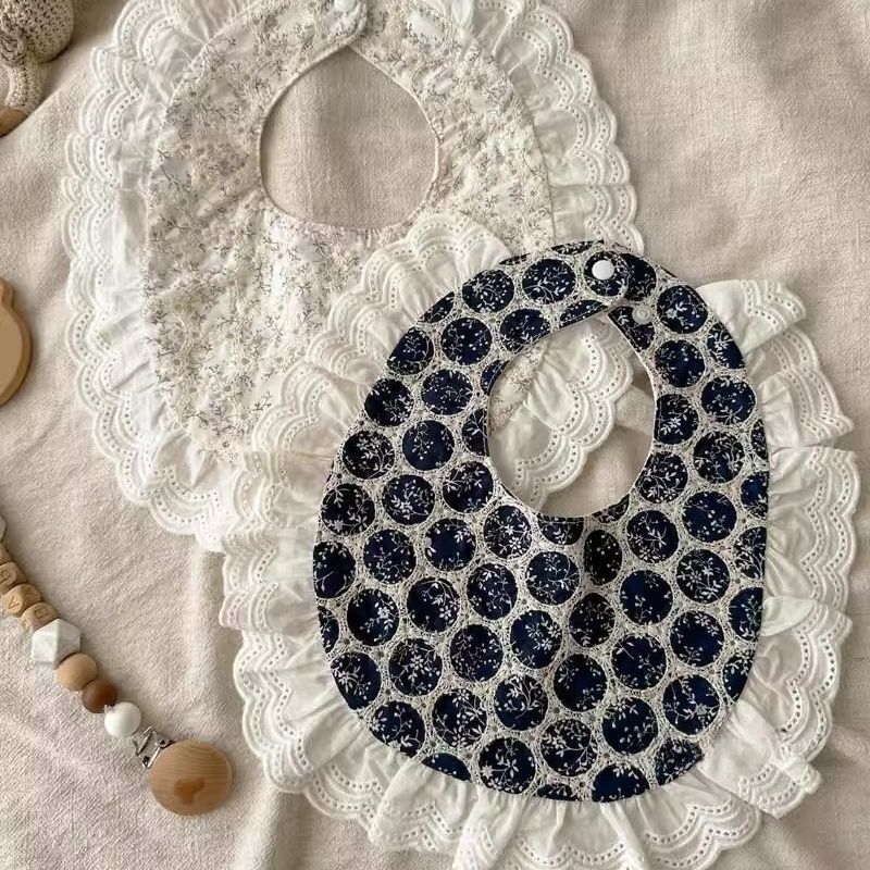 Summer Thin Saliva Towel Princess Lace Baby Bib 360-Degree Waterproof Bib Korean Style Ins Style for Babies