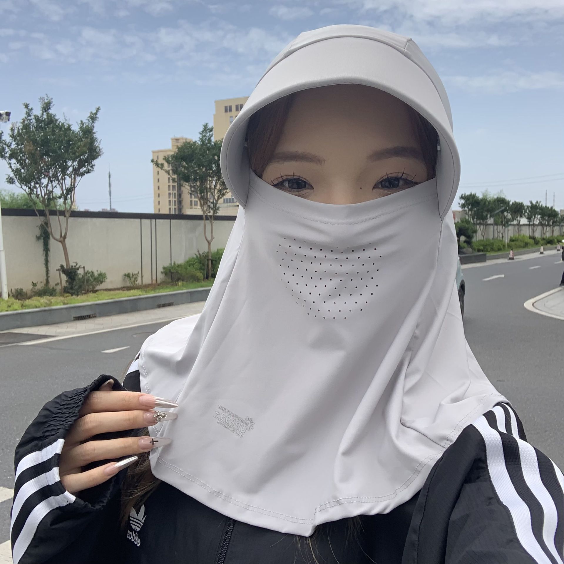 máscara solar sombrero todo en uno para montar en bicicleta sombrero de sol de verano para montar en bicicleta máscara de aire de hielo UV para mujeres