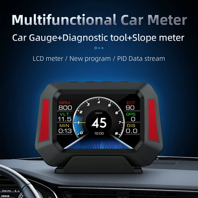 Vehicle HUD LCD OBD Multifunctional Water Temperature - p21-lcd-screen-obdgpsslope-meter