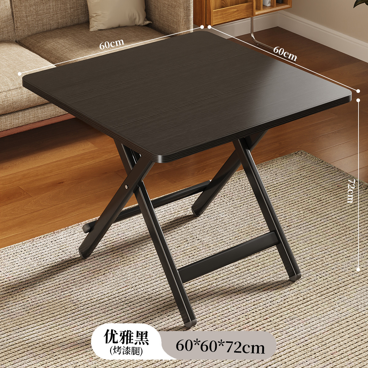 [Updated model] Elegant black 60*60*72 [Thickened desktop - black painted legs]