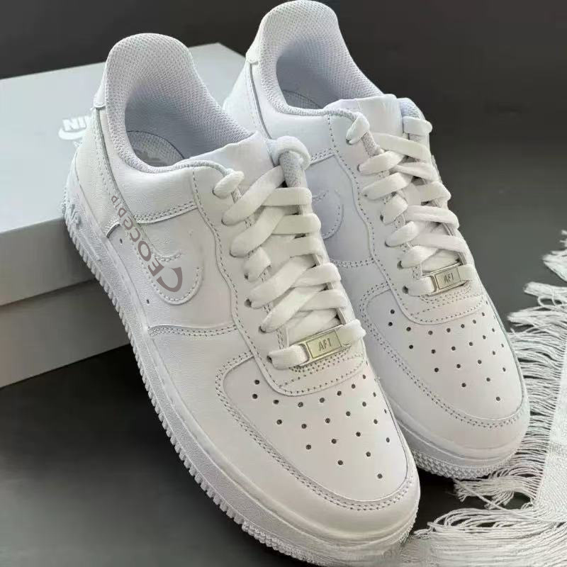 High-Quality Nike Official Putian Pure Original Air Force 1 Af1 Pure White All-Black Versatile Unisex Air-Cushioned Low-Top Sneakers
