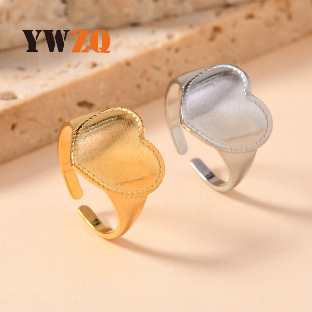 Europa y América simple anillo de acero inoxidable abierto ajustable presión de aceite amor anillo de acero de titanio joyas de moda pareja