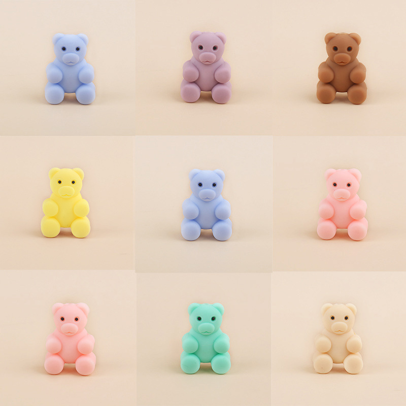 Productos creativos para bebés DIY animación osos de silicona joyería para bebés pezón cadena de dientes molares accesorios de pulsera de goma de diente