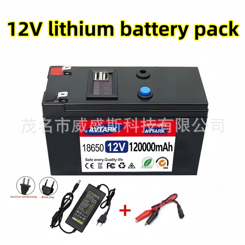Cross-Border Supply of 12V 120Ah Lithium-Ion 3S7P Battery Pack + Power Display with Dual USB Interface Bms Cross-Border Supply of 12V 120Ah Lithium-Ion 3S7P Battery Pack + Power Display with Dual USB Interface Bms