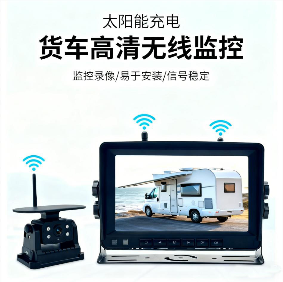 Solar-powered wireless magnetic camera car display screen 7inch wireless reverse car camera