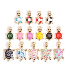 彩色滴油合金海洋海龟系列吊坠挂件diy可爱乌龟手链项链饰品配件