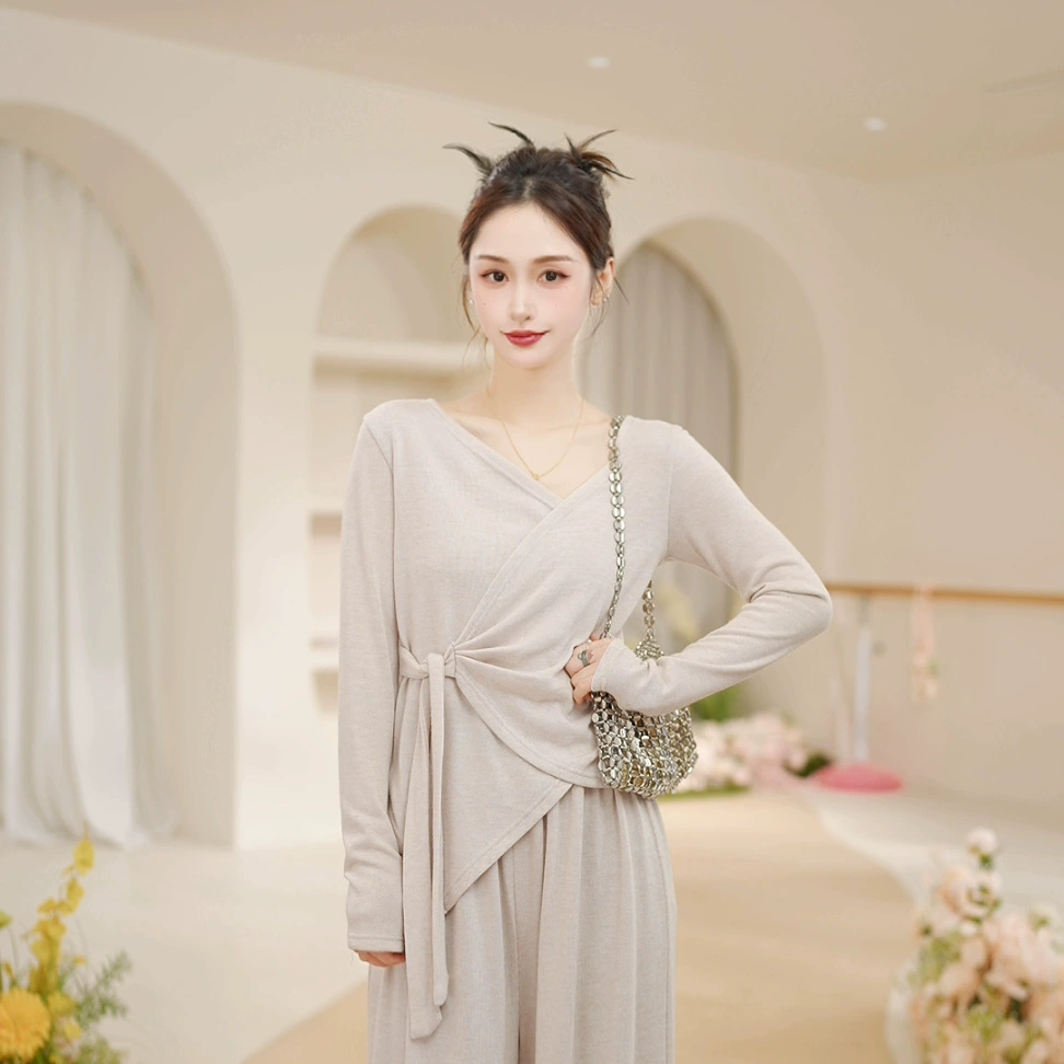 Танцевальная одежда Женский взрослый осень зима новый теплый кардиган с воротом йога современный классический танцевальный топ