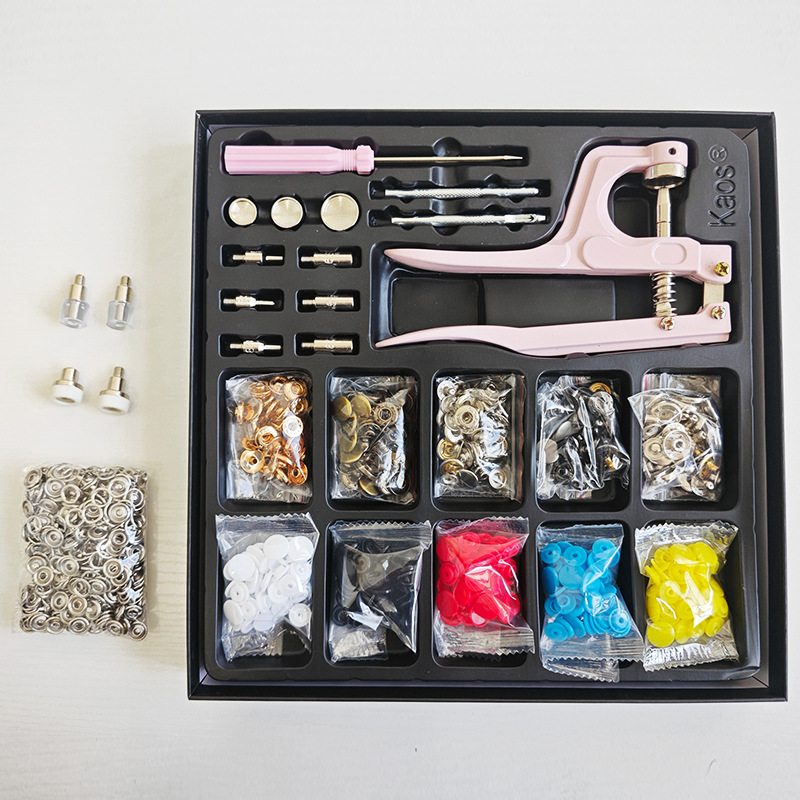 Botón a presión de resina T5 831 botón de metal 9,5mm hebilla de cinco garras juego completo de herramientas de instalación alicates de presión de mano transfronterizo