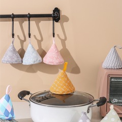 Japanese insulated cotton and linen triangle anti-scalding pot handle, anti-scalding pot cover, insulated pot earmuffs, high temperature resistant casserole