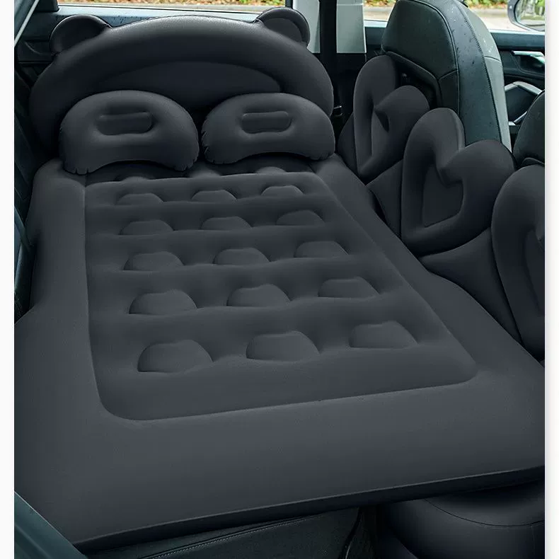 Автомобильная надувная кровать в форме сердца, спальный артефакт, влагостойкий коврик с пандой, уличный коврик для заднего сиденья, модель для кемпинга, автомобиля, путешествий