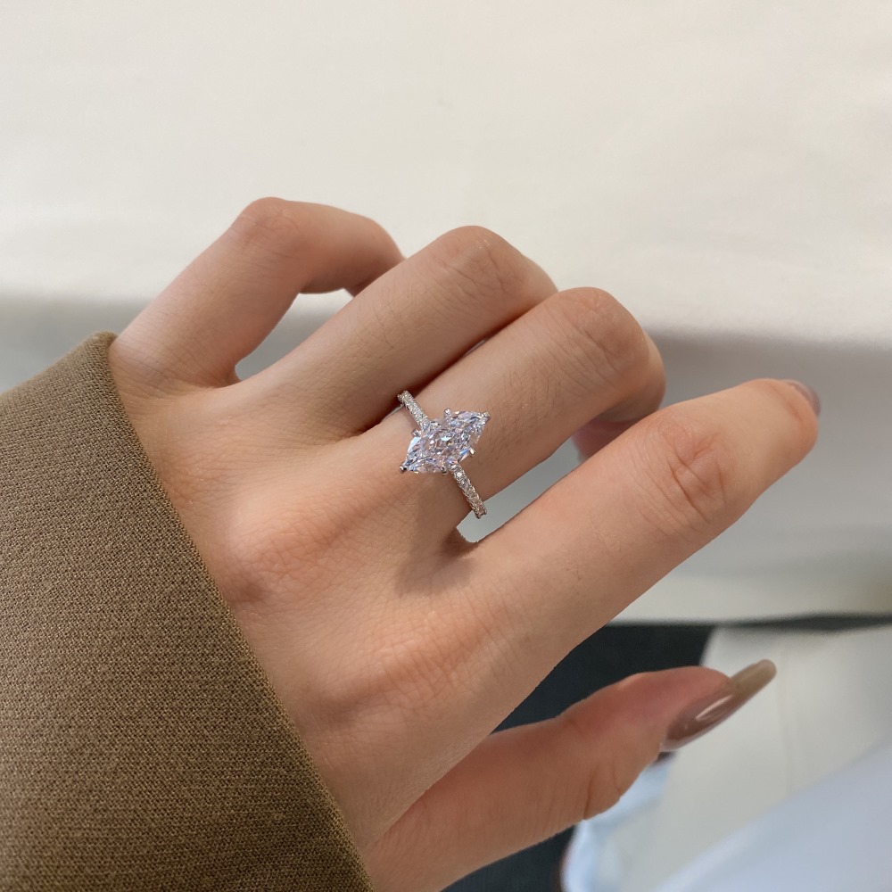 6g Weight Zircon Inlay Material Rings Classification 5, 9, Adjustable Ring Size 1 Piece Quantity Holiday, Daily Occasion 925 Sterling Silver Material Geometric Pattern Women's Gender Plating, Inlay Design Basic, Modern Style, Classic Style Style 925 Sterling Silver Zircon Geometric Rings 51