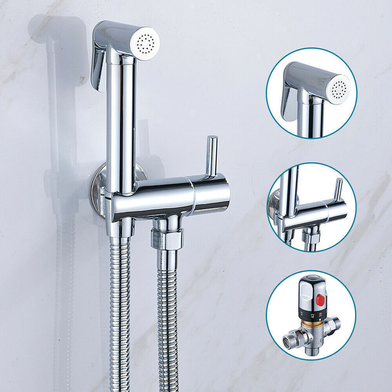 Cross-border all-copper thermostatic women's washer handheld spray gun bathroom bidet faucet cold and hot thermostat valve