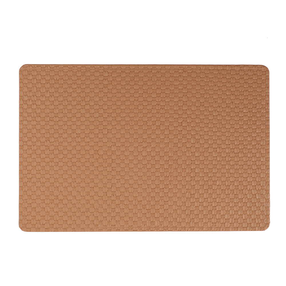 Estilo europeo imitación tejida esterilla de cuero de mesa de comedor aislante térmico alta sensación de protección de mesa alfombra de comedor occidental estilo nórdico