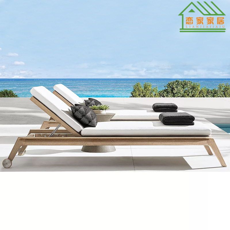 Sofá al aire libre Hotel Villa patio balcón sofá de madera maciza al aire libre jardín terraza ocio sofá muebles de teca