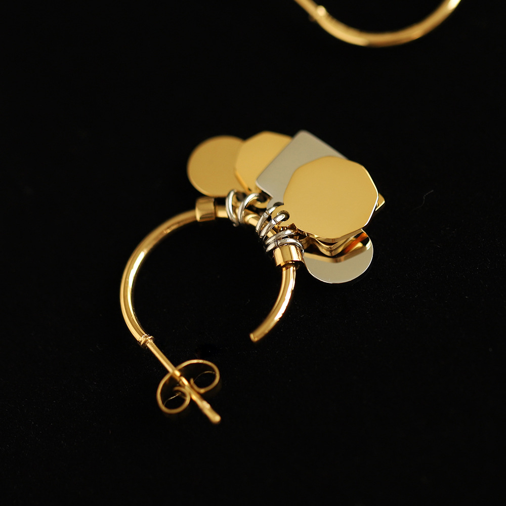 Surface Geometric Piece Stainless Steel Earrings