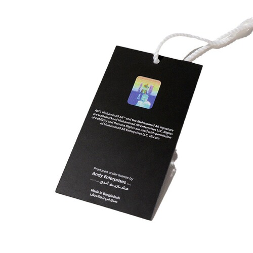 Custom 400g copperplate paper clothing accessories down tag hanging card men's and women's clothing label hangtag design made-to-order