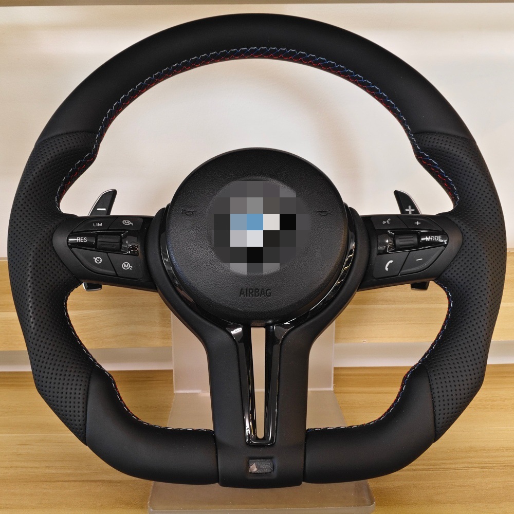 Suitable for BMW E chassis E60, specially modified to upgrade from old to new, T-shaped perforated leather Black Warrior steering wheel assembly