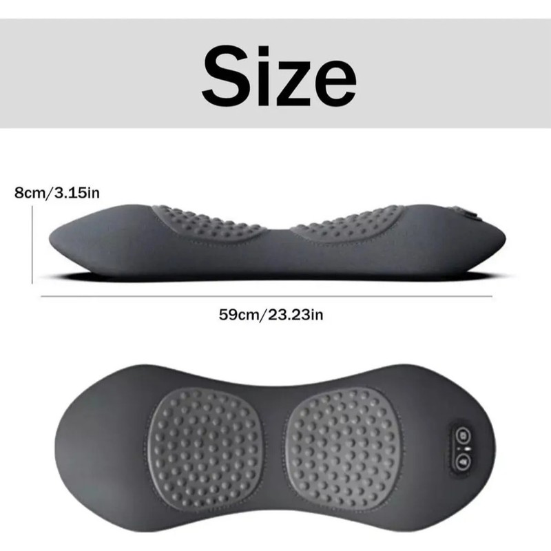 完全英語 3-in-1 腰枕加熱振動マッサージリフティング牽引腰疲労サポート腰椎サポートパッド|undefined